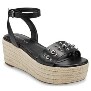 Marc Fisher Joyce Studded Espadrille Sandals Women's Size 7.5 Platform Wedge